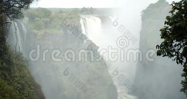 令人惊叹的维多利亚瀑布，<strong>世界上最大</strong>的瀑布，赞比亚，4k